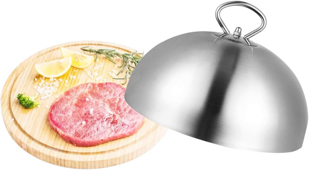 Hemoton Edelstahl Abdeckhaube 11.02In Teppanyaki Grillglocke Steakdeckel Anti-ÖL-Spritzschutz Servie