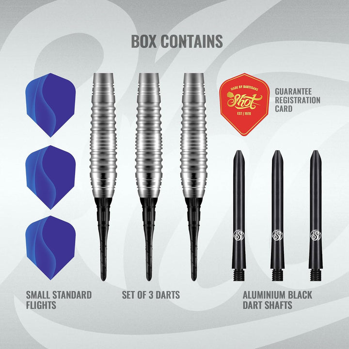 Shot! Darts Zen Budo 80% Tungsten Pro Throwing Darts Soft Tip Set, Professional – Made in New Zealan