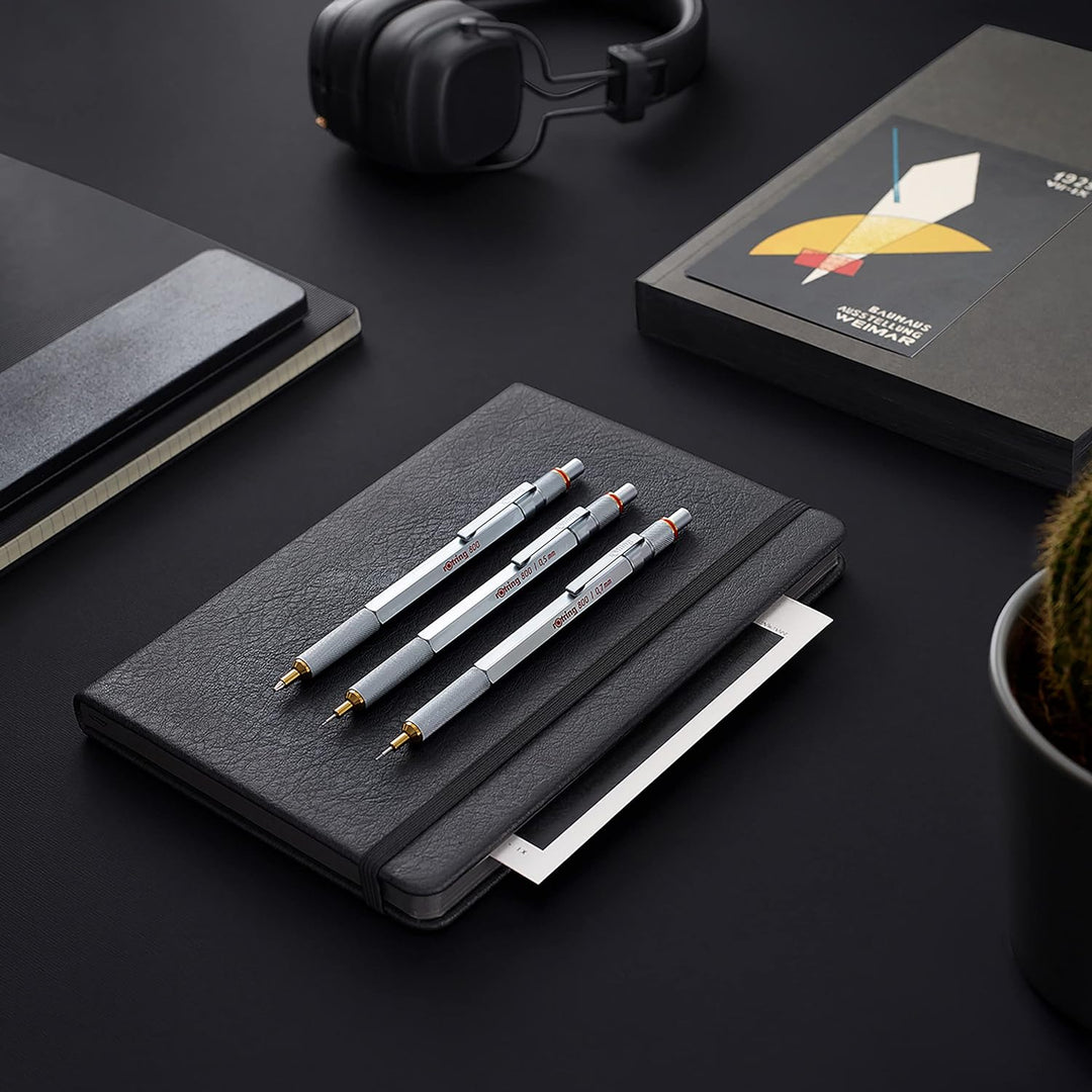 rOtring 800 Druckbleistift mit Einzug | 0,5 mm | Silber Silber 0,5mm Druckbleistift Single, Silber 0