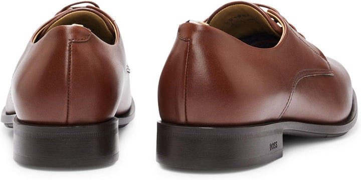 BOSS Herren Colby Derb Leder-Derbys mit Logo-Prägung Grösse 39.5 EU Braun, 39.5 EU Braun