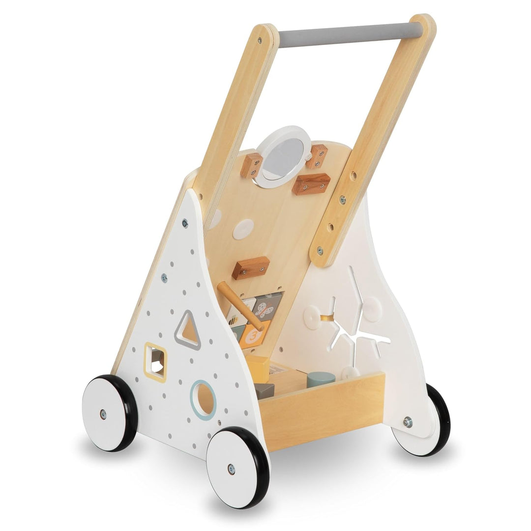 Mamabrum 8in1 Lauflernwagen aus Holz mit multifunktionalem Spielcenter – Motorikspielzeug für Kleink