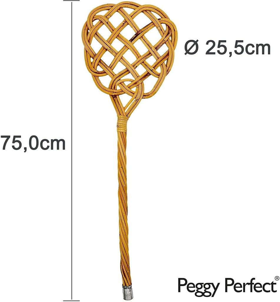 Peggy Perfect Teppichklopfer handgefertigt aus Korbweide 75x25,5cm Polsterklopfer, Ausklopfer, Staub
