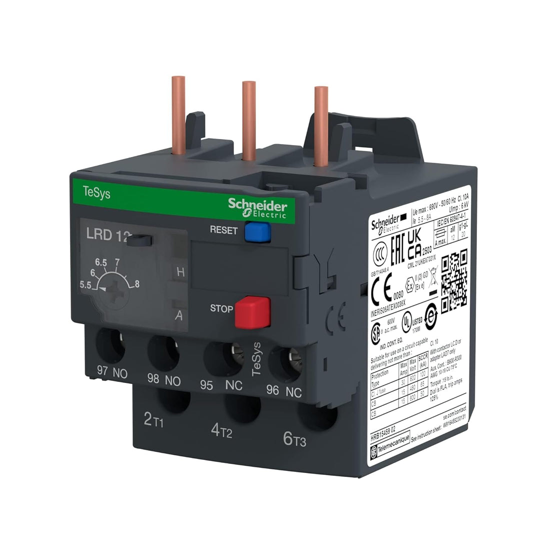 Schneider Electric Motorschutzrelais, 5,5-8A, 1S+1Ö, Klasse 10A, Überlastrelais, 5,5-8A