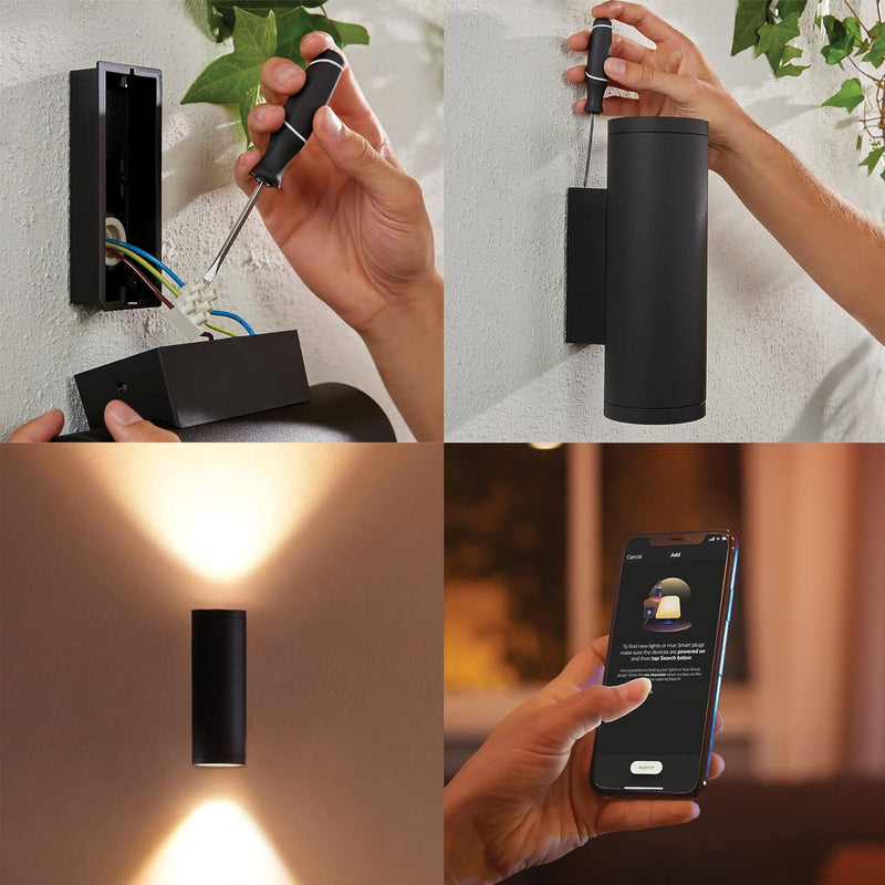 Philips Hue White & Color Ambiance Appear Outdoor Wandleuchte (1.180 lm), dimmbare Wandlampe für das