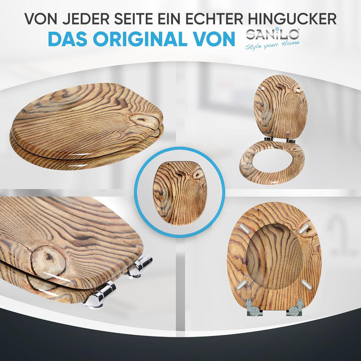 Sanilo WC Sitz mit Absenkautomatik, viele schöne Holz Toilettendeckel zur Auswahl, hochwertige und s