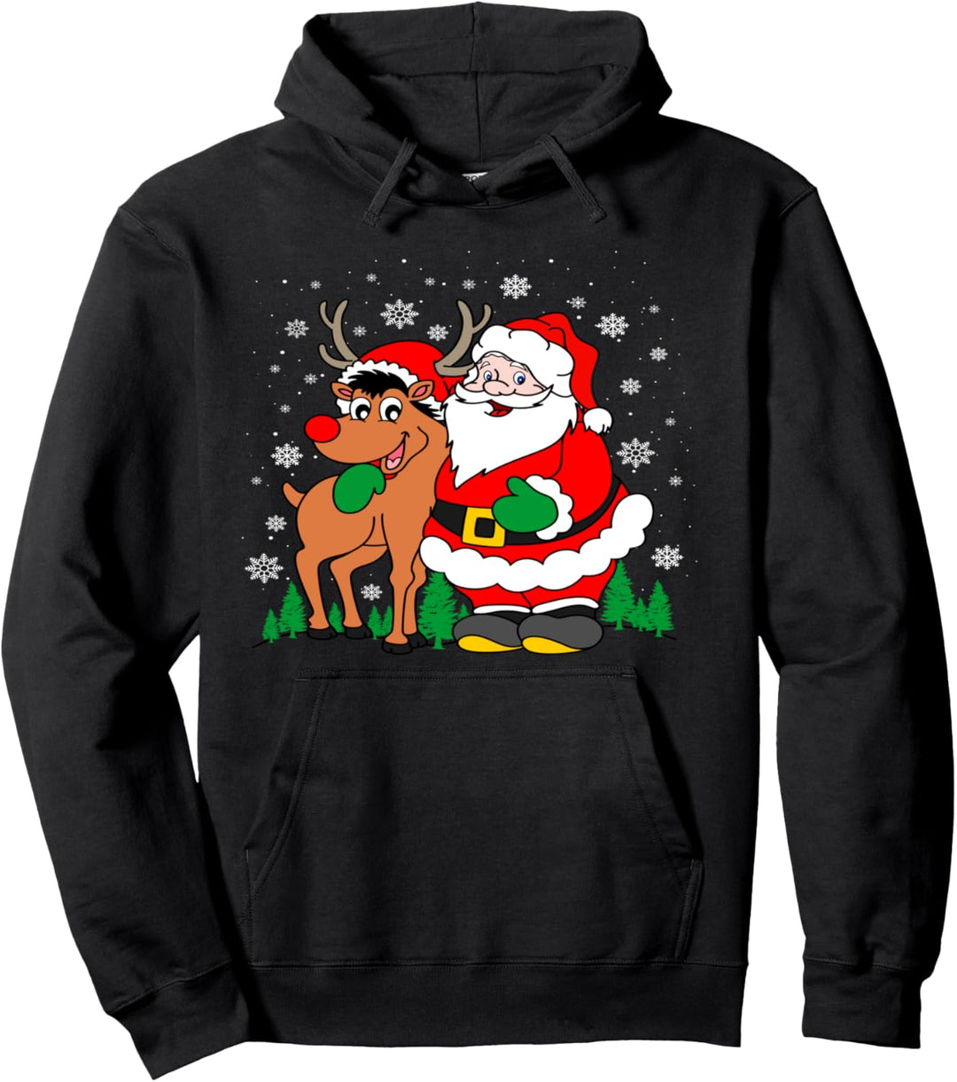 Frohe Weihnachten Frauen Weihnachten Weihnachtsmann Rentier Pullover Hoodie