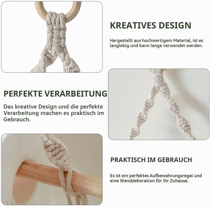 Cabilock Bohemian Makramee Handtuchhalter Aus Baumwollfaden 40X40Cm Wandbehang Für Badezimmer Deko U