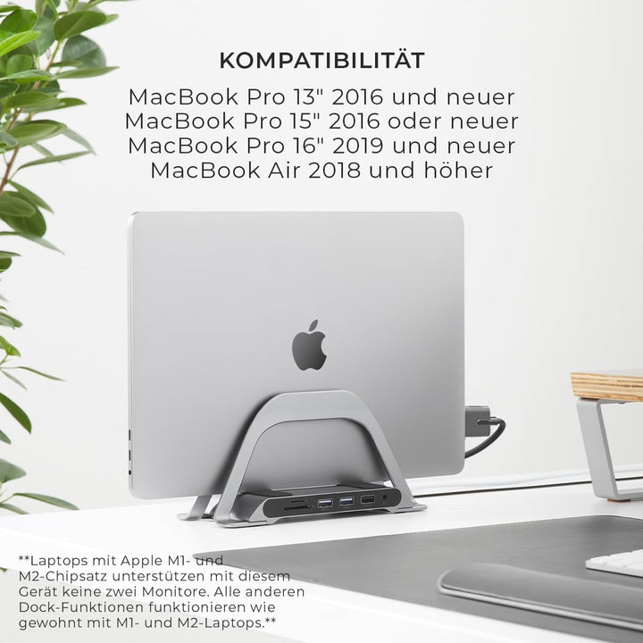 HumanCentric USB C Hub für MacBook, Laptop Dockingstation und MacBook Ständer Kompatibel mit MacBook