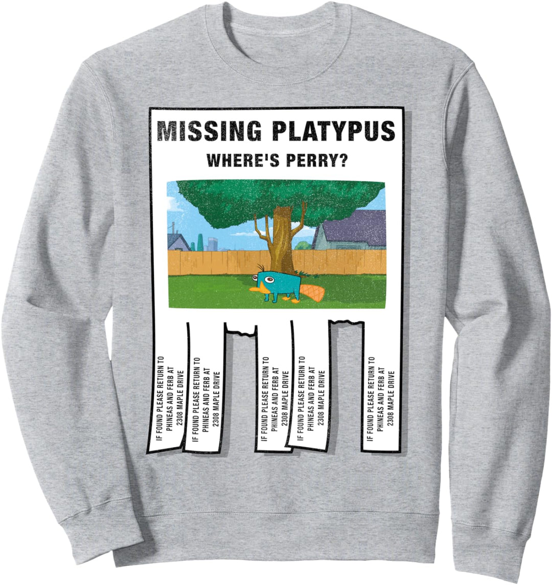 Disney Phineas und Ferb Missing Platypus Where's Perry? Sweatshirt