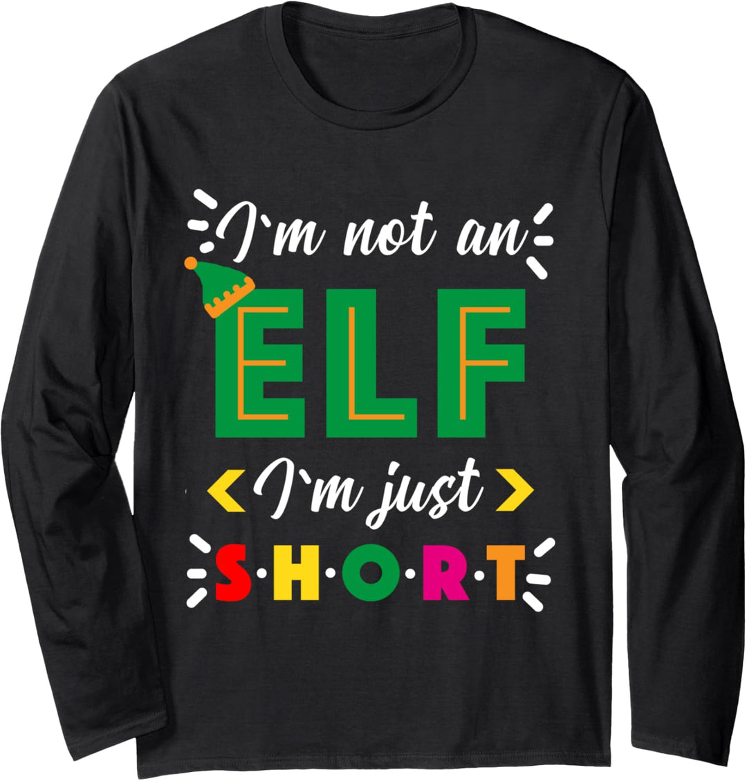 Ich bin kein Elf Ich bin nur klein Pyjama Kostüm Weihnachten Langarmshirt