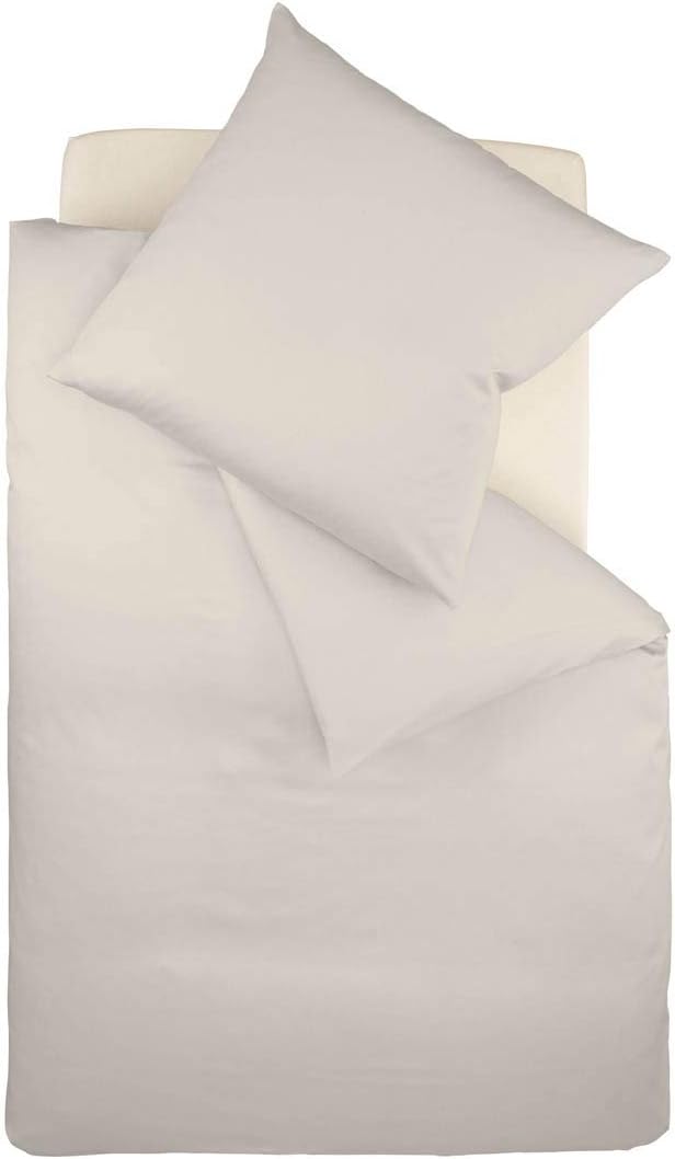 fleuresse Uni-Colours Bettwäsche-Set, Mako Satin, 100 Prozent Baumwolle, Fb. Porzellan, 240 x 220 cm