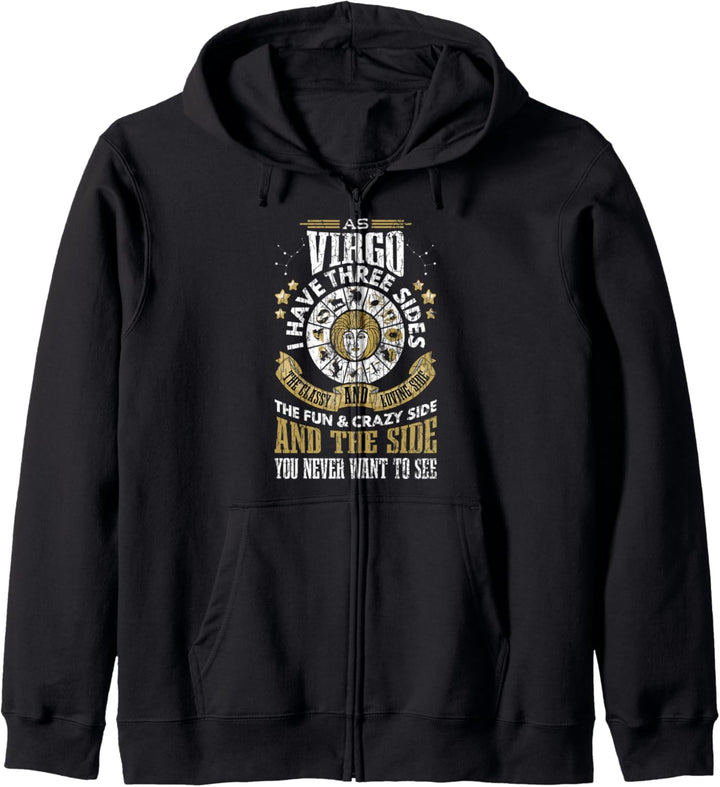 Sternzeichen Funny Virgo Has 3 Sides Grafik Kapuzenjacke