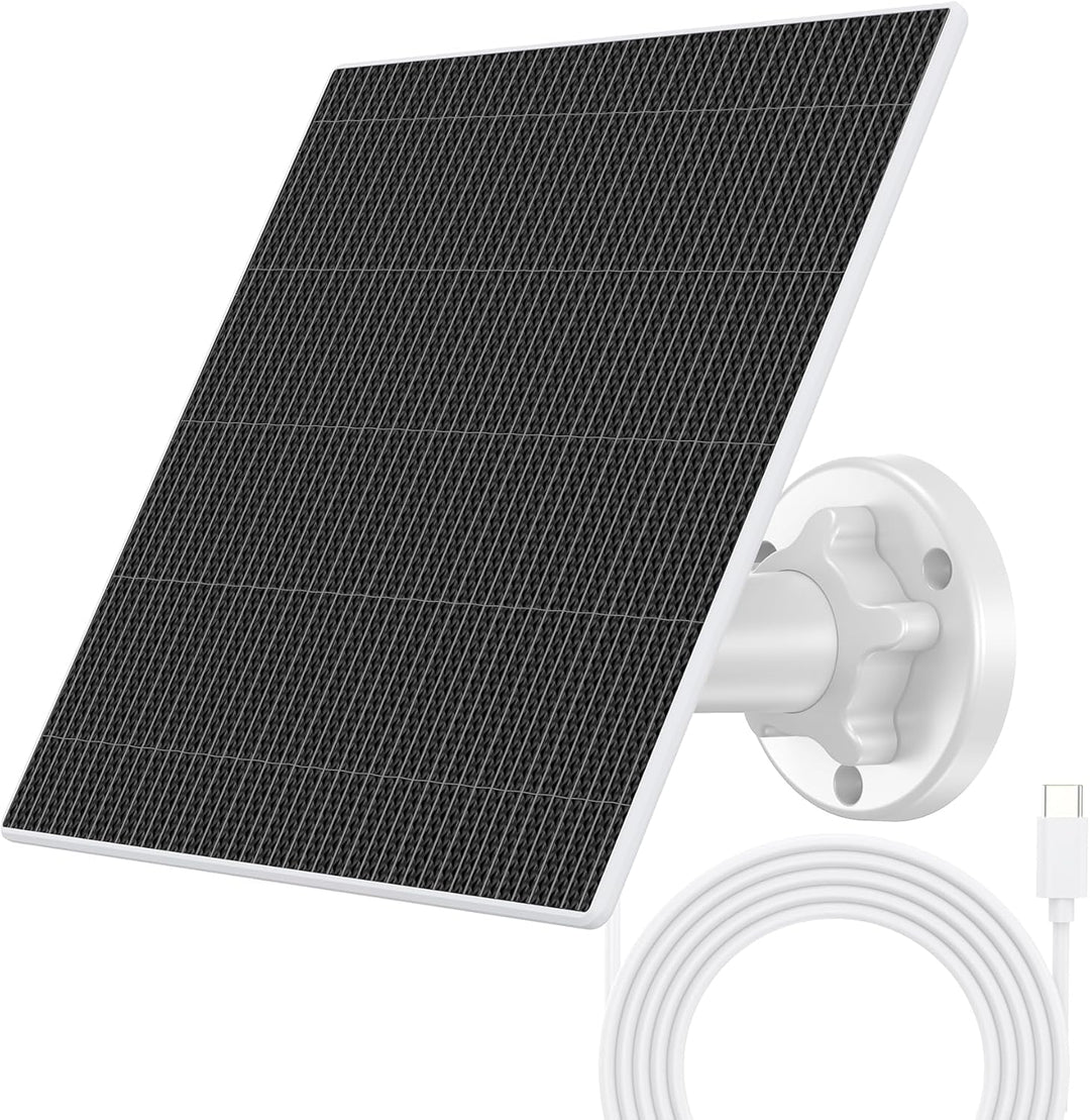 8W Solarpanel für Überwachungskamera Aussen Akku, Solarmodul für DC 5V Outdoor Akku Kamera, USB-C un