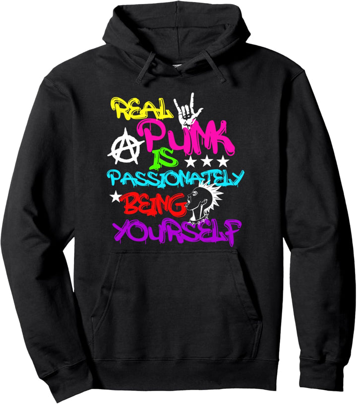Echt punk ist passionately being selbst Lustig Pop punk Pullover Hoodie