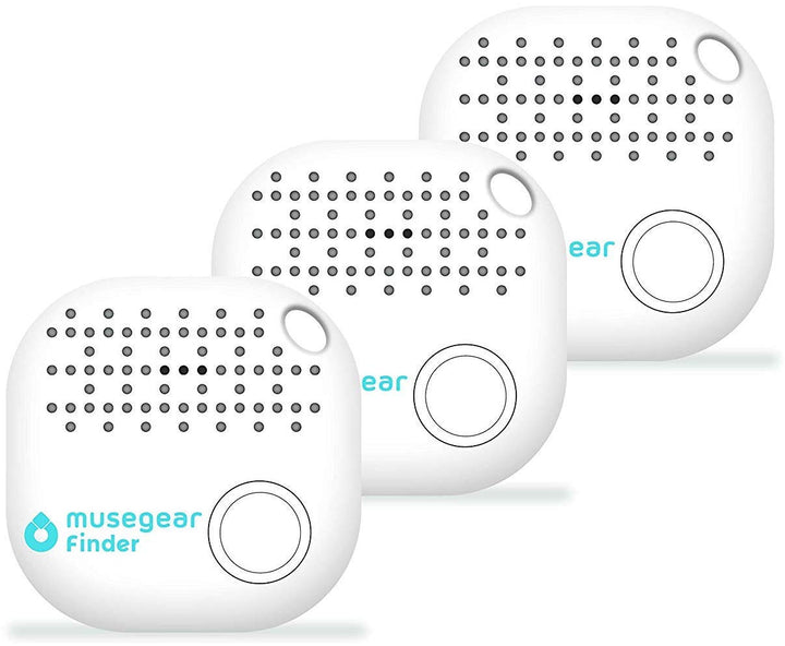 musegear Schlüsselfinder mit Bluetooth App aus Deutschland I Maximaler Datenschutz I weiss 3er Pack