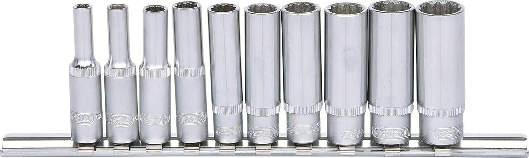 KS Tools 917.0630 1/4" 12-kant-Stecknuss-Satz, lang, 10-tlg.