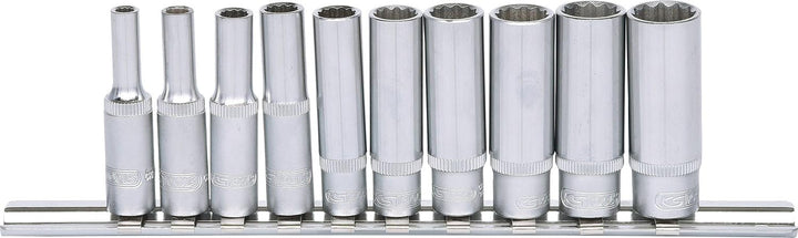 KS Tools 917.0630 1/4" 12-kant-Stecknuss-Satz, lang, 10-tlg.