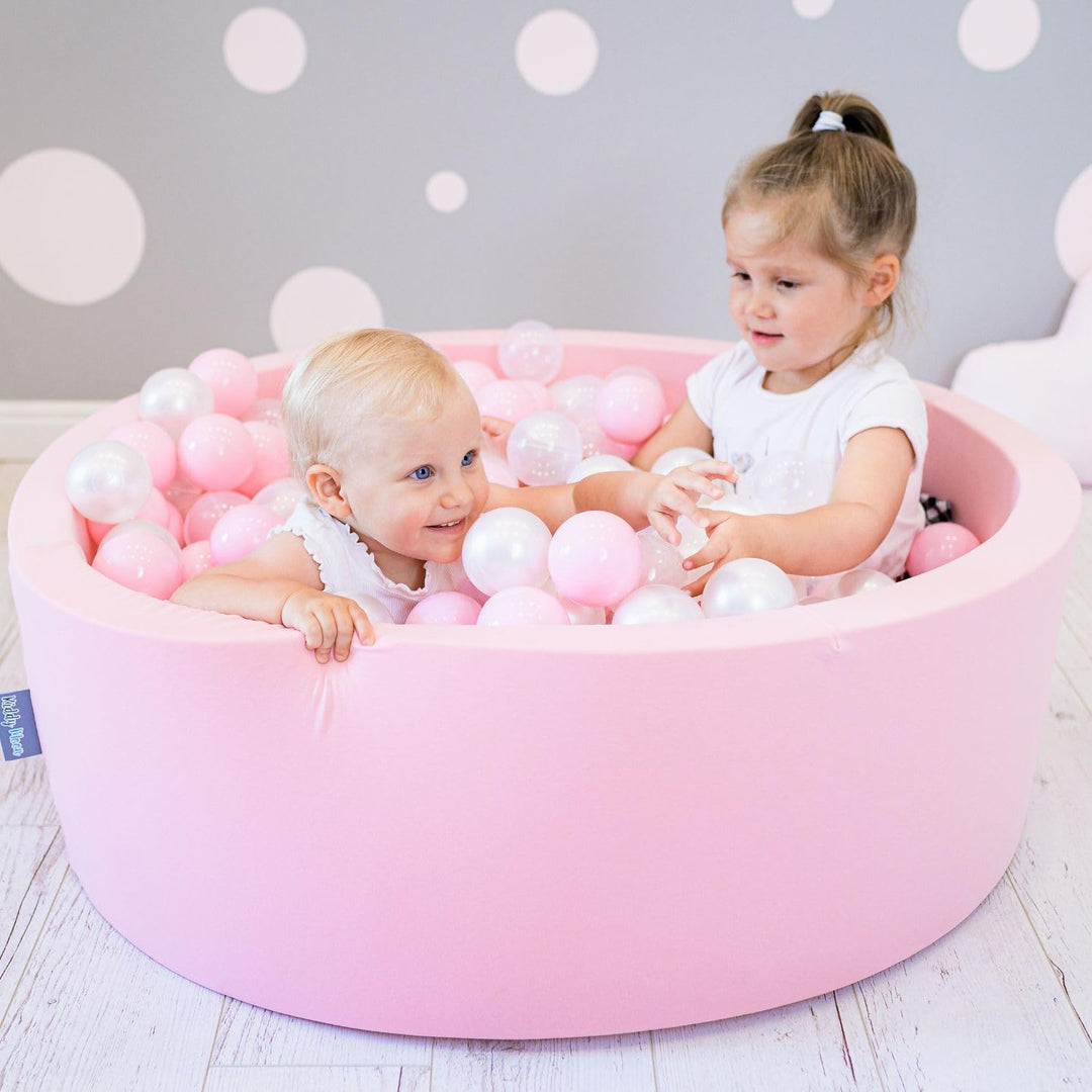 KiddyMoon Bällebad 90X30cm/200 Bälle ∅ 7Cm Bällepool Mit Bunten Bällen Für Mädchen Babys Kinder Rund