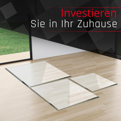 BIJON Funkenschutz-Platte mit Facettenschliff | Glasplatte Kaminofen | Kaminschutz mit ESG Sicherhei