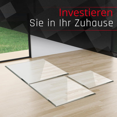 BIJON Funkenschutz-Platte mit Facettenschliff | Glasplatte Kaminofen | Kaminschutz mit ESG Sicherhei