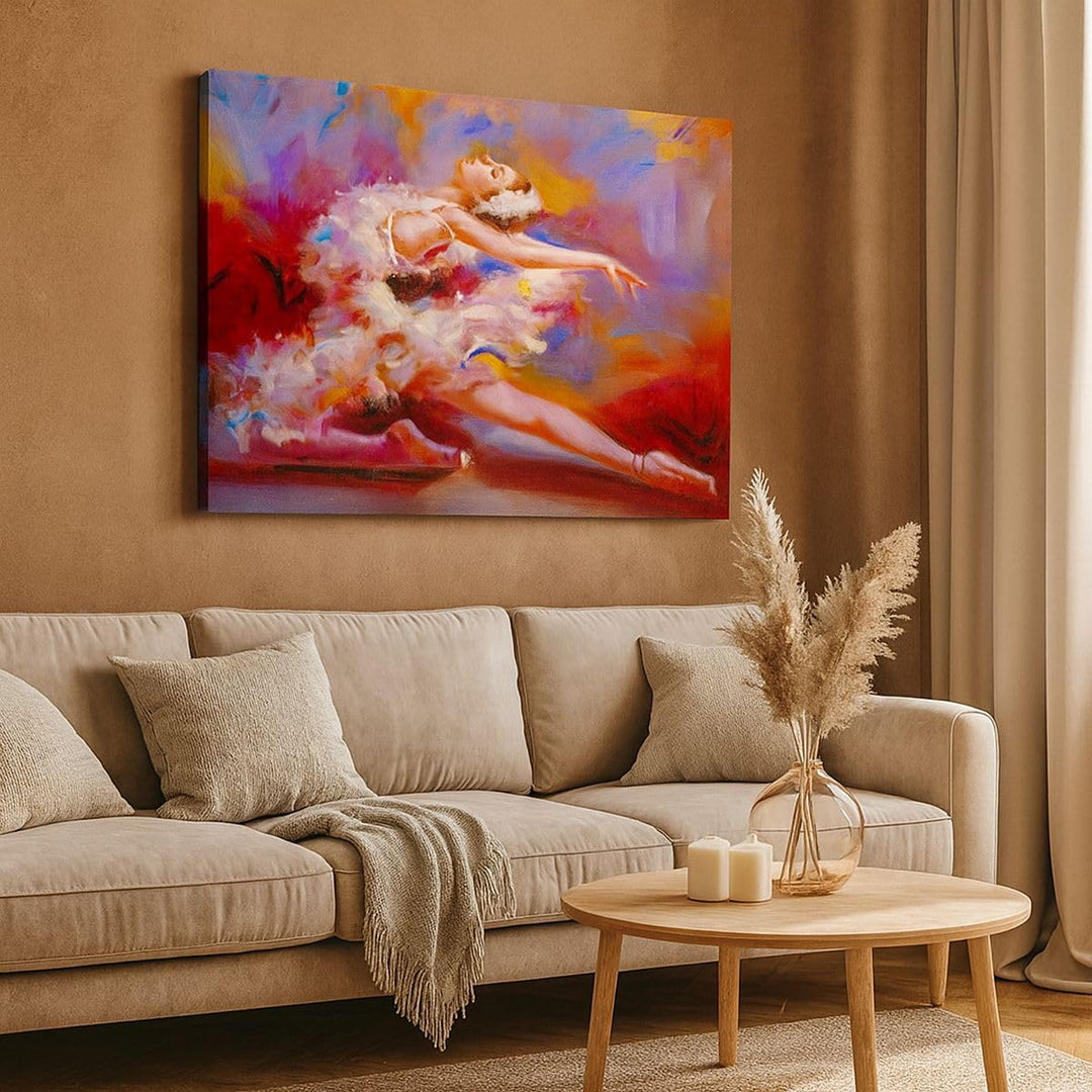 Bilder auf Leinwand Balletttänzer tanzen Leinwandbild mit Rahmen 70x50cm Wandbilder Dekoration Wohnz