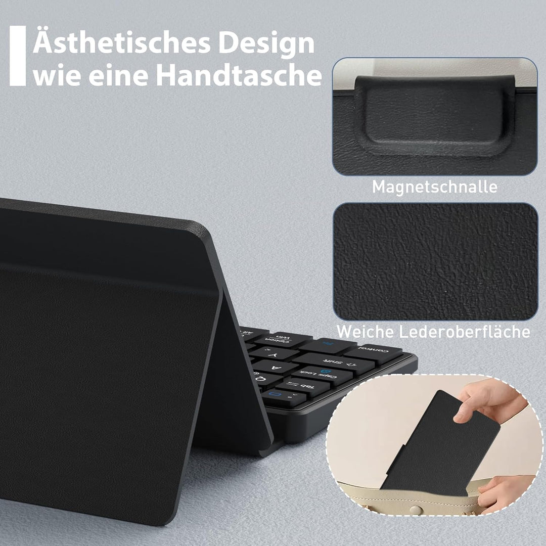Doohoeek Tragbare Mini Tastatur für iPhone, iPad, Android Tablet, Dual-Bluetooth-Universelle Tastatu