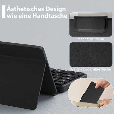 Doohoeek Tragbare Mini Tastatur für iPhone, iPad, Android Tablet, Dual-Bluetooth-Universelle Tastatu