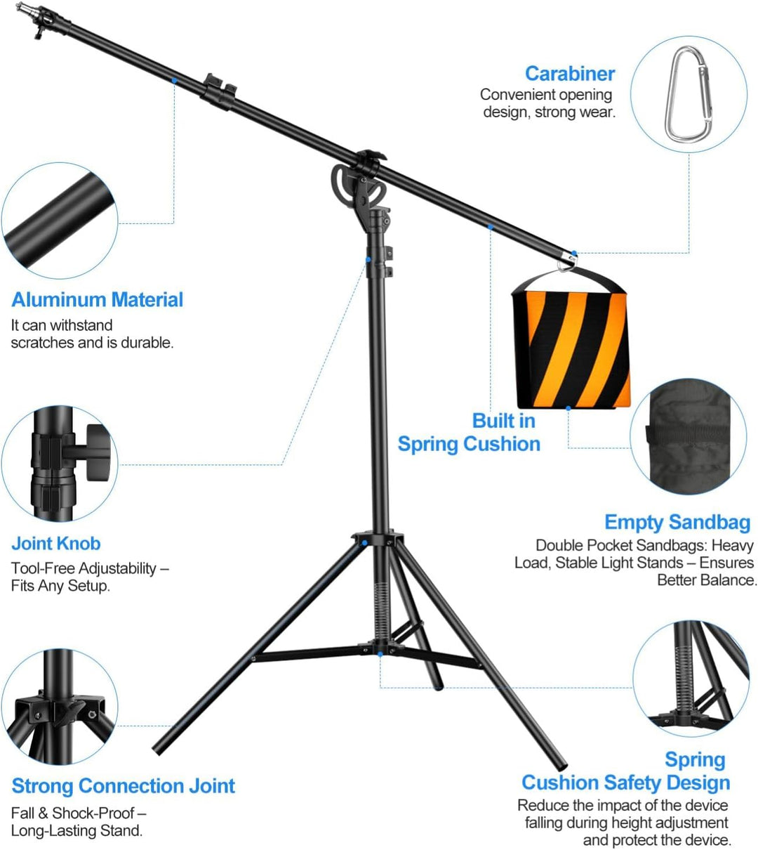 EMART Lichtstativ 400cm, Luftgepolstertes Aluminium Lampenstativ Licht Stativ, Verstellbares Stativ