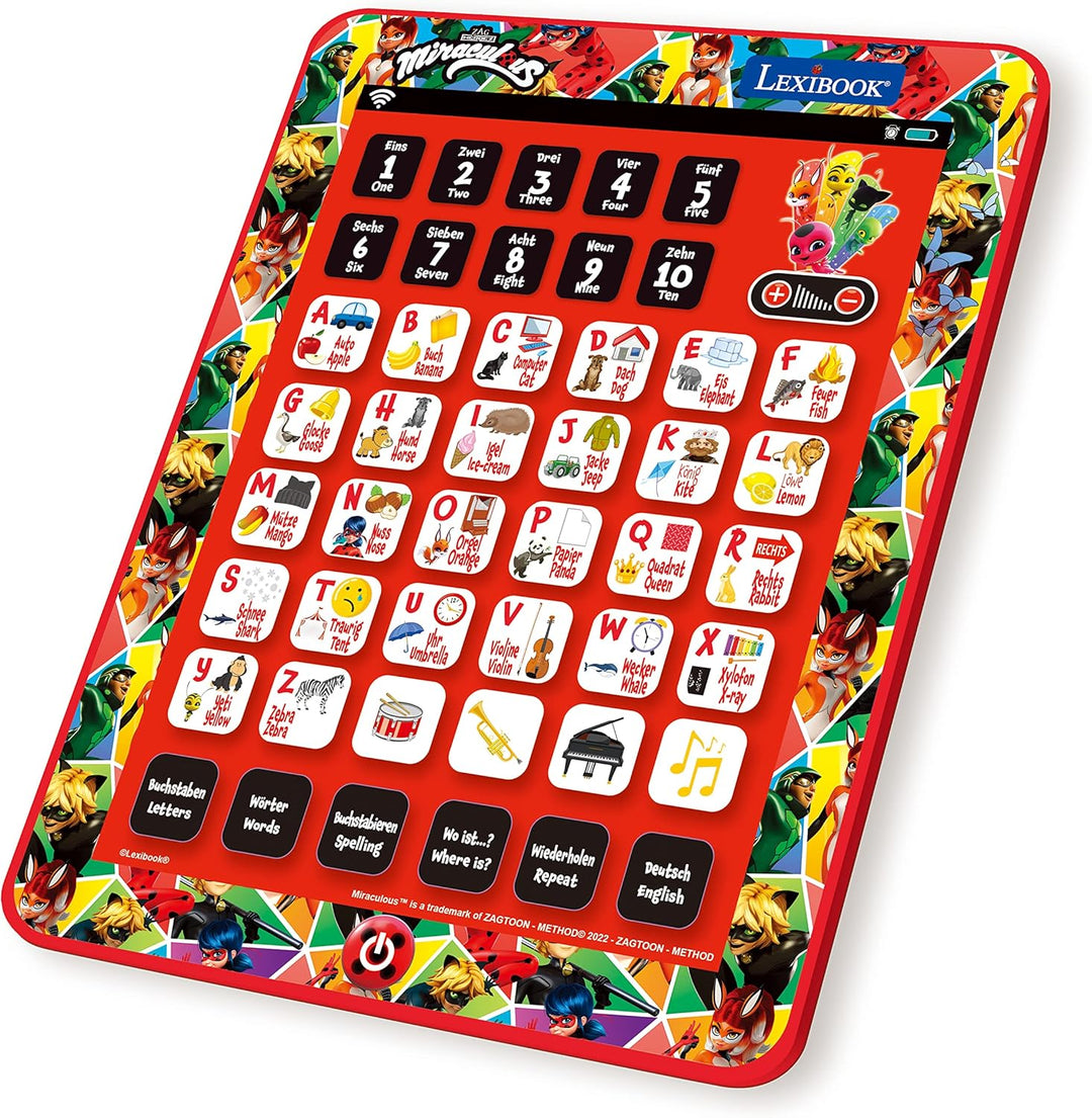 Lexibook, Miraculous Ladybug Cat Noir, Educational Bilingual Interactive Tablet, Spielzeug zum Lerne