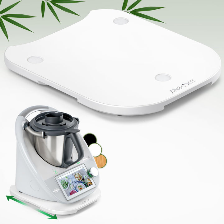 ANBOXIT Gleitbrett für Thermomix TM6/TM5, Brett für Thermomix mit Rollen, Leicht Gleitendes Bambus R