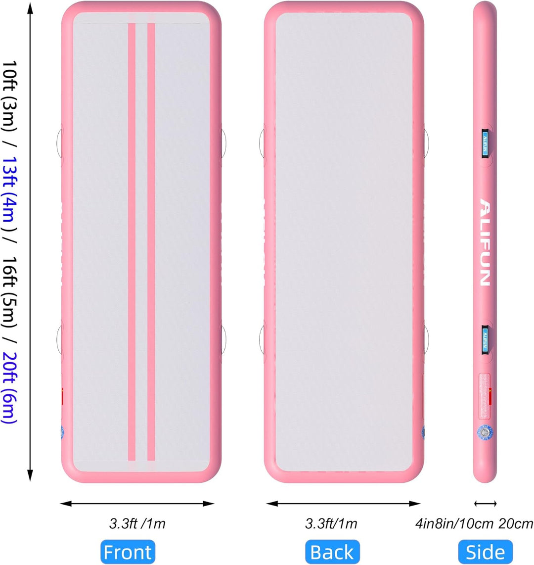 ALIFUN Air Matte Track, 2m/3m/4m/6m Aufblasbar Gymnastikmatte, Turnmatte, Tumbling Matten 10/20cm ho