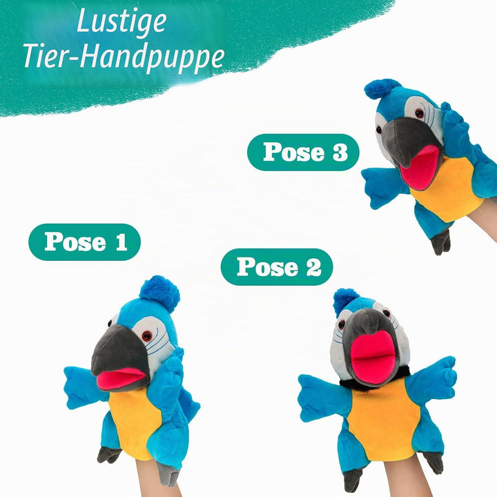 lilizzhoumax Papagei Kuscheltier, Simuliertes Tier Papagei Handpuppe aus Plüsch, Kawaii Niedliches R