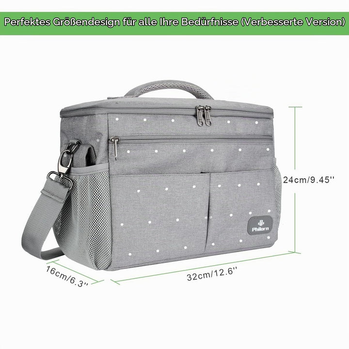 PHILORN Kinderwagen Organizer mit Isolierte Getränkehalter, Schultergurt Grosse Kapazität, Universal