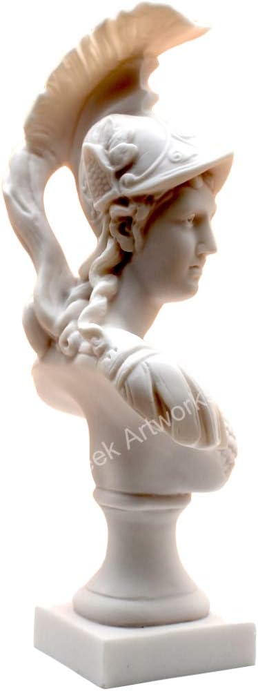 Athena Minerva Büste Kopf griechische römische Göttin gegossene Marmor-Skulptur 37 cm