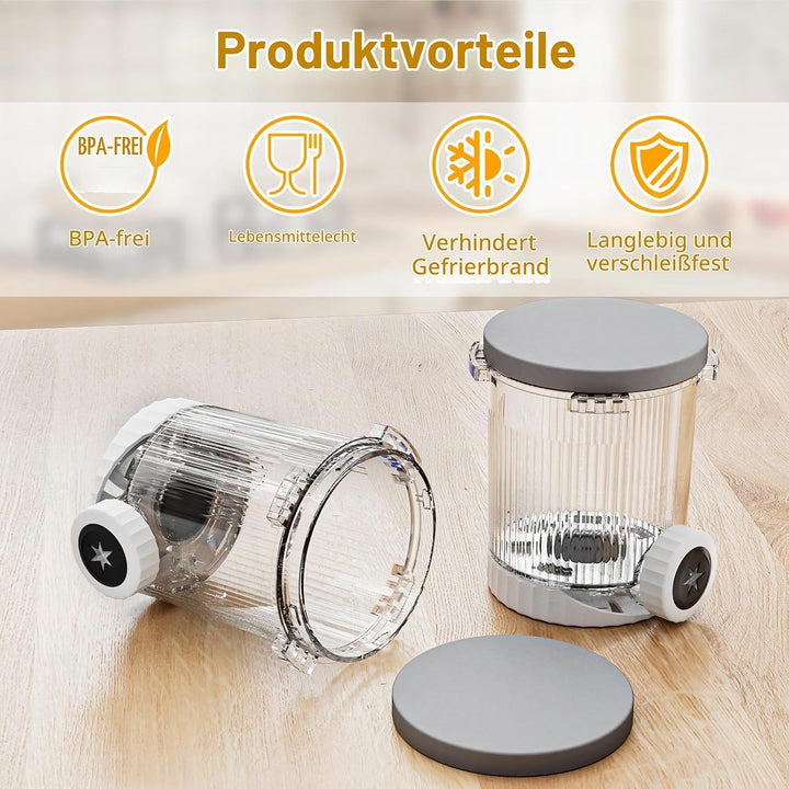 2 Stück Behältern für Ninja Swirl CREAMi, Kompatibel mit Ninja Creami NC701EU NC700 Serie Softeismas