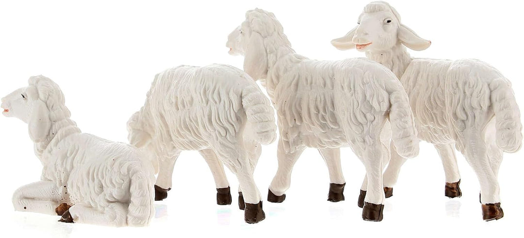 Holyart Weihnachtskrippen: Schafe für 12-cm-Krippe, Kunststoff, 4-teilig
