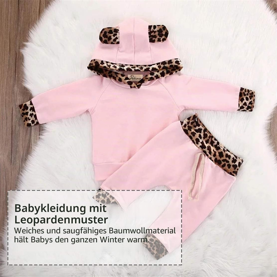 EDOTON Baby Mädchen Outfit 2 Stücke Set Gestreifte Blumen Hoodies mit Tasche Top + Lange Hosen Sweat