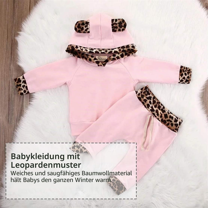 EDOTON Baby Mädchen Outfit 2 Stücke Set Gestreifte Blumen Hoodies mit Tasche Top + Lange Hosen Sweat