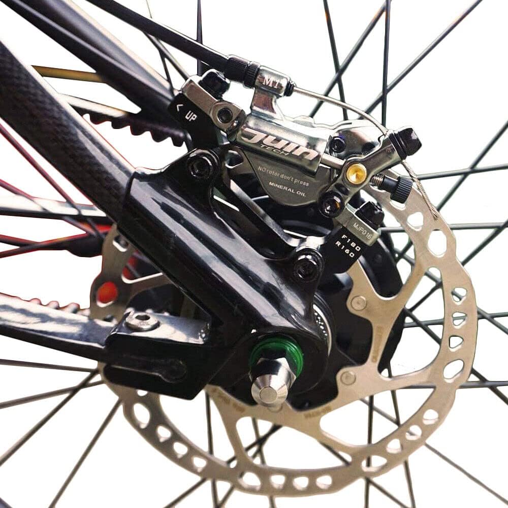 Juin Tech M1 Hydraulic MTB E-Bike Disc Brake Set 160mm with Rotor, Front and Rear, Black, JT1948