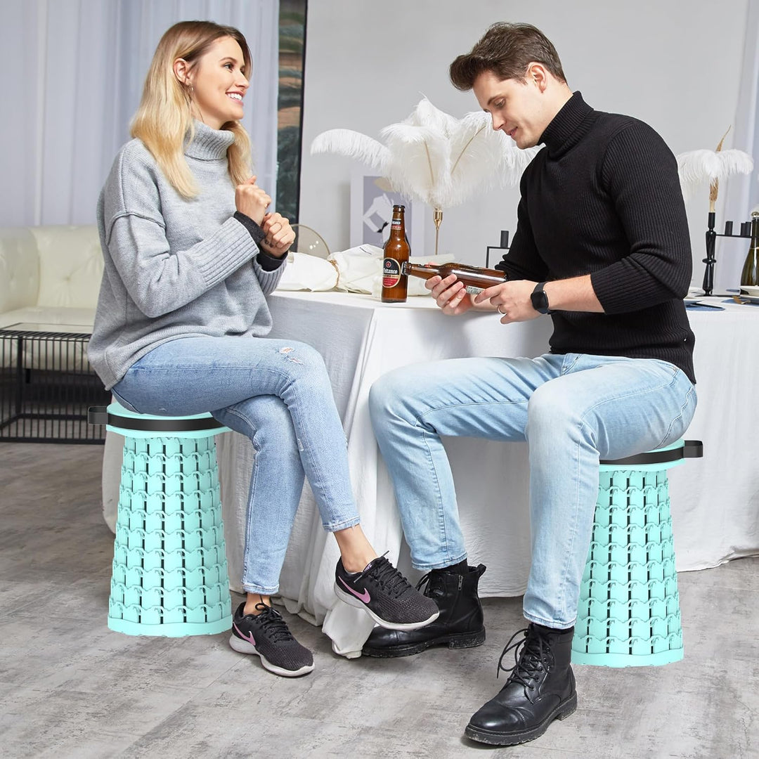Tragbarer klapphocker mit Kissen,Campinghocker faltbar,teleskophocker Faltbarer für Erwachsene für W