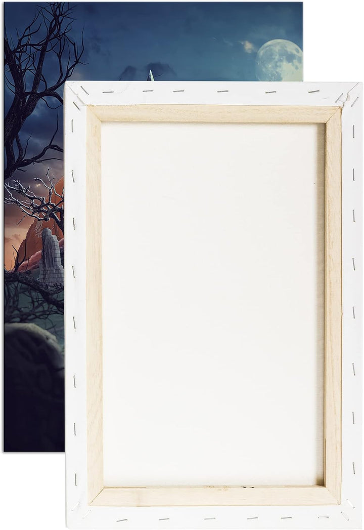 deyoli Helloween Villa Format:90x60 cm als Leinwandbild, Motiv fertig gerahmt auf Echtholzrahmen, Ho