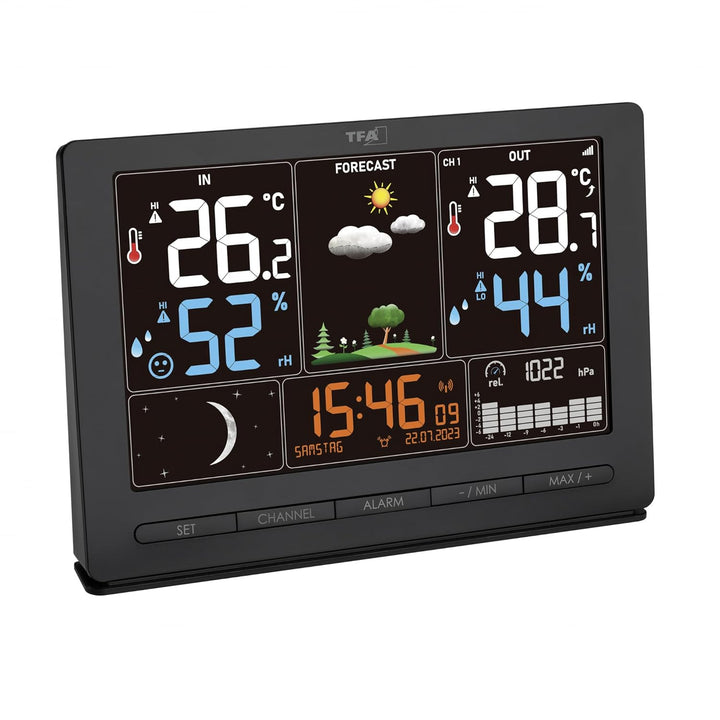 TFA Dostmann Funk-Wetterstation Season 2, 35.1118, mit Aussensender, Wettervorhersage, Farbdisplay,