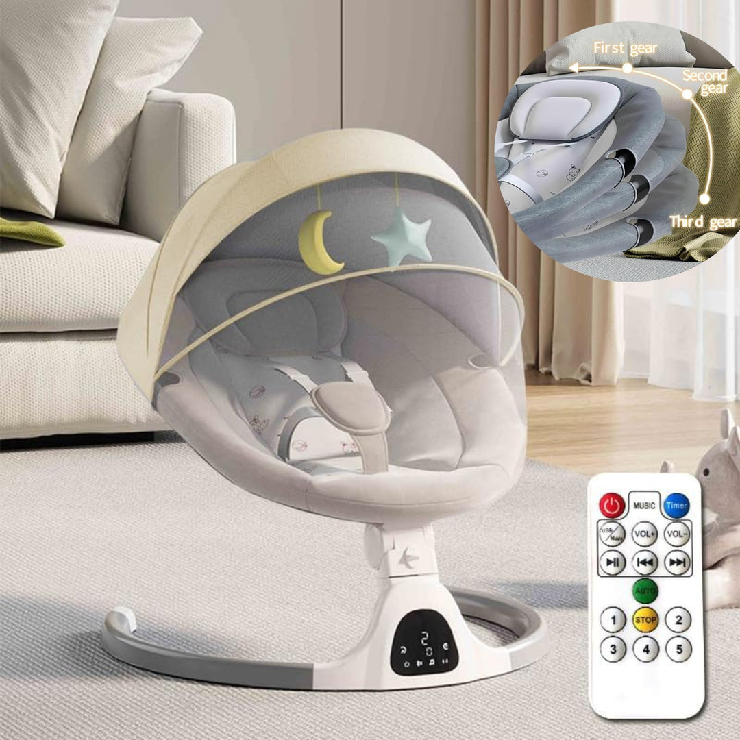 Adjustable Height Baby Swings Bluetooth, 5 Geschwindigkeit Musik-Lautsprecher mit 12 voreingestellte