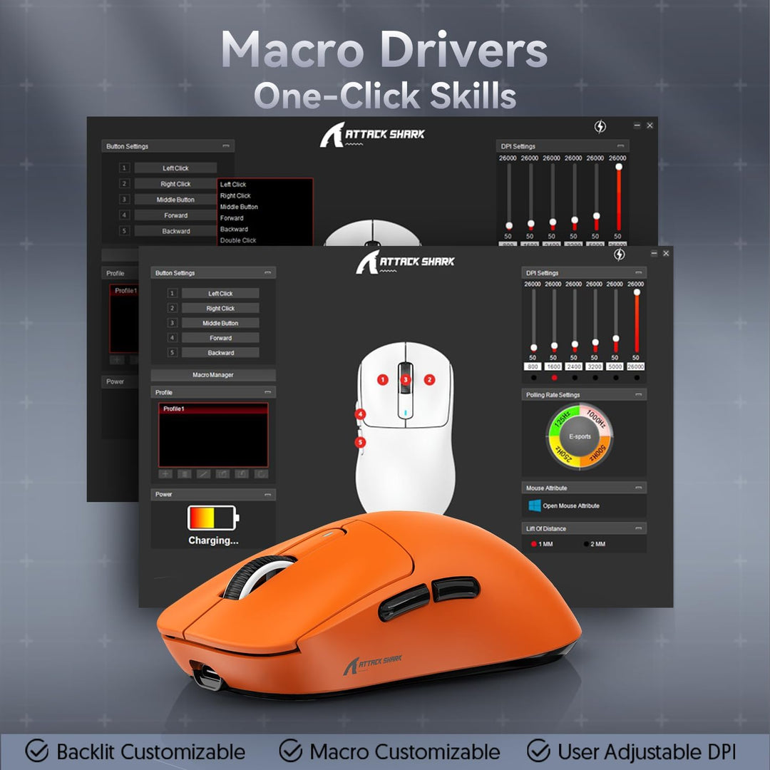 ATTACK SHARK X3 49g Ultralight Mouse, PixArt PAW3395 Gaming Sensor, BT/2.4G Wireless/Wired Gaming Mo