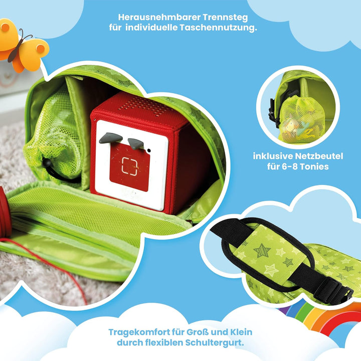fridoli Toniebox Tasche mit Schultergurt | für Toniebox Starterset und Zubehör | grün | Immer Alles