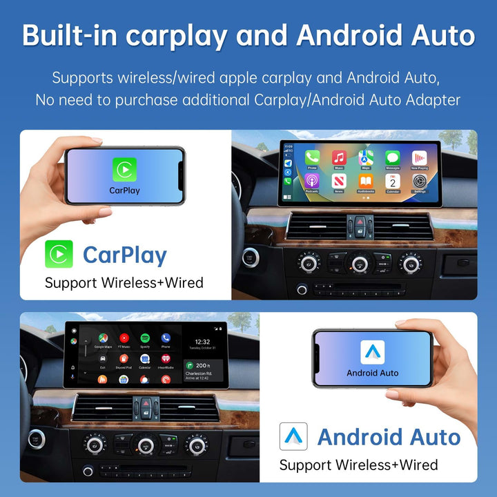Road Top 12,3 Zoll Ultraschmaler Autoradio Carplay für BMW 5er CIC | für BMW 5er E60/E61 mit CIC (20