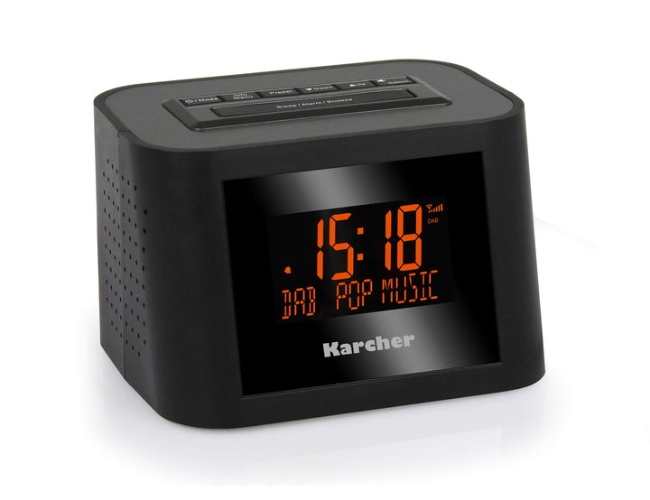 Karcher DAB 2420 - Stereo-Radiowecker DAB+ (DAB plus/UKW, Wecker mit Dual-Alarm, Sleep-Timer, LCD-Di