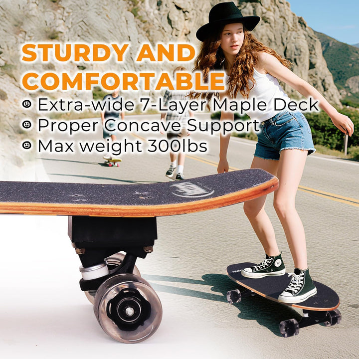 Nattork Complete Skateboards 29" x 8" Kids Skateboard Cruiser Skateboards for Beginners Double Kick