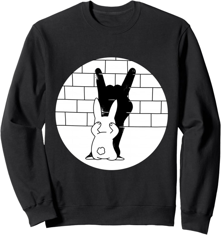 Hase Schattenspiel die Hörner Rocker und Heavy-Metal-Fans Sweatshirt
