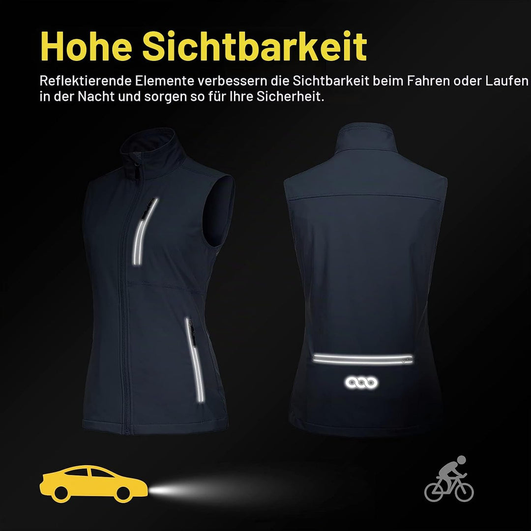 33,000ft Damen Leichte Laufweste Outdoor Softshell Weste Frau Ärmellose Jacke Winddichte Wasserdicht